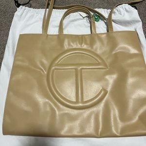 Telfar Large Cream Shopping Bag